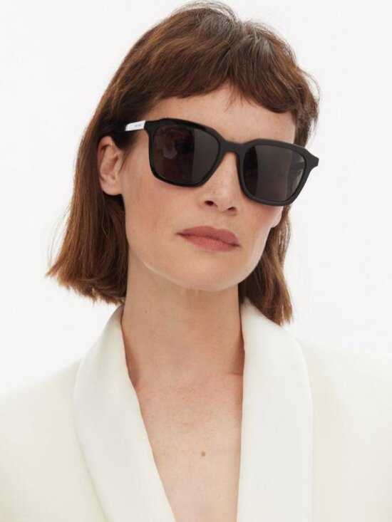 Saint Laurent SL457 001 Square Unisex Sunglasses - Black
